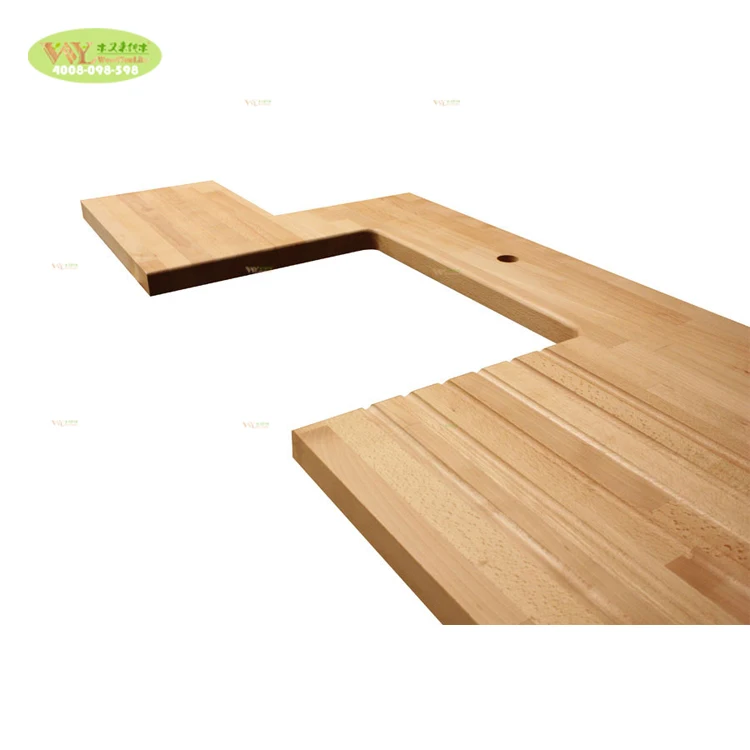 Factory Supply Solid Beech Wood FJ Vanity Counter Top Custom Finger Joint Beech Wood Countertops