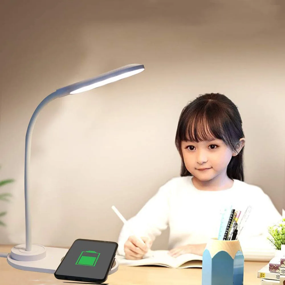 2 in 1 Led Table lamp with 10W Wireless Charger Table lamp led touch Led table lamp with usb port