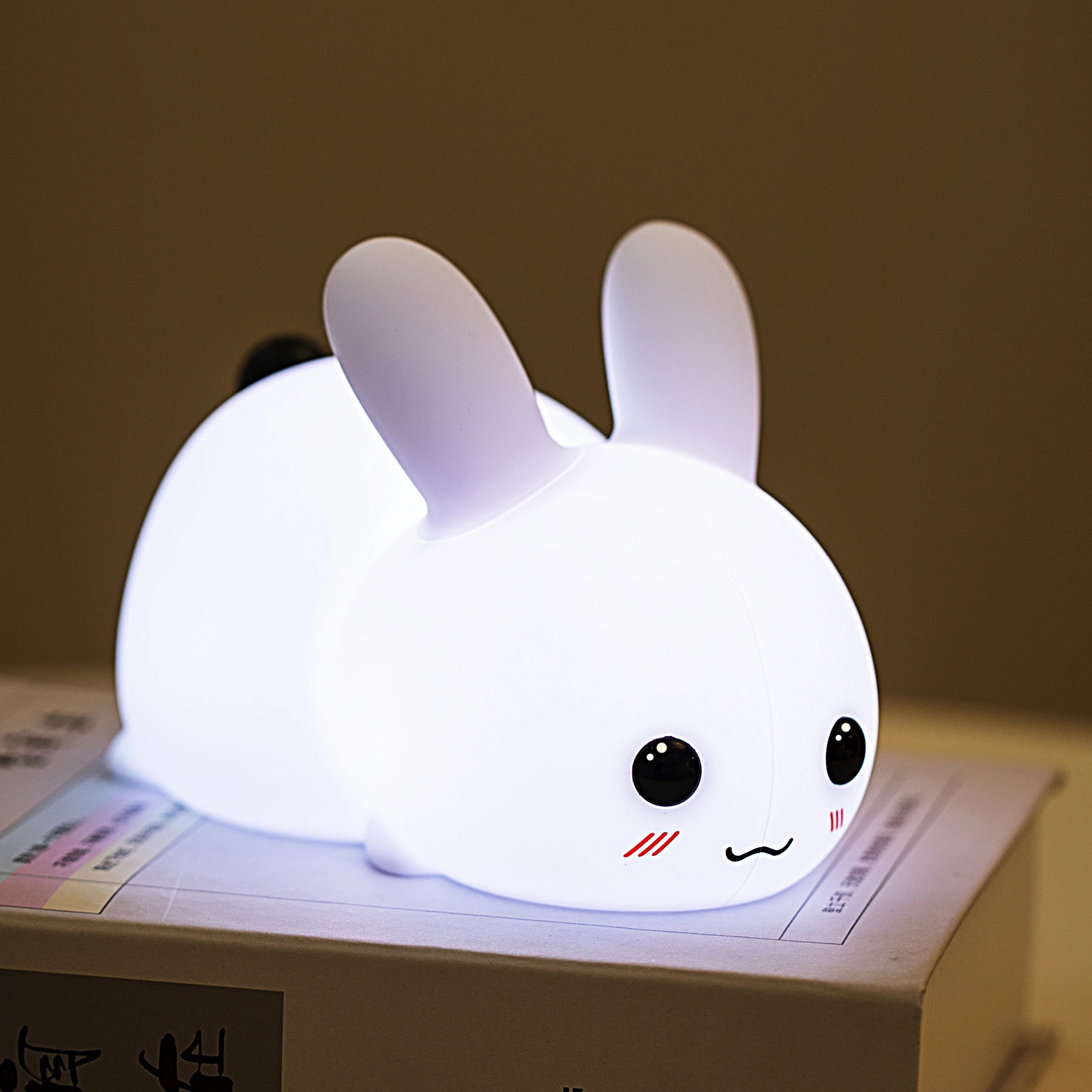 China Hot Sale Led Soft Touch Christmas Gifts Lamp Bunny Rabbit Silicone Night Light For Kids Silicone Animal Night Light