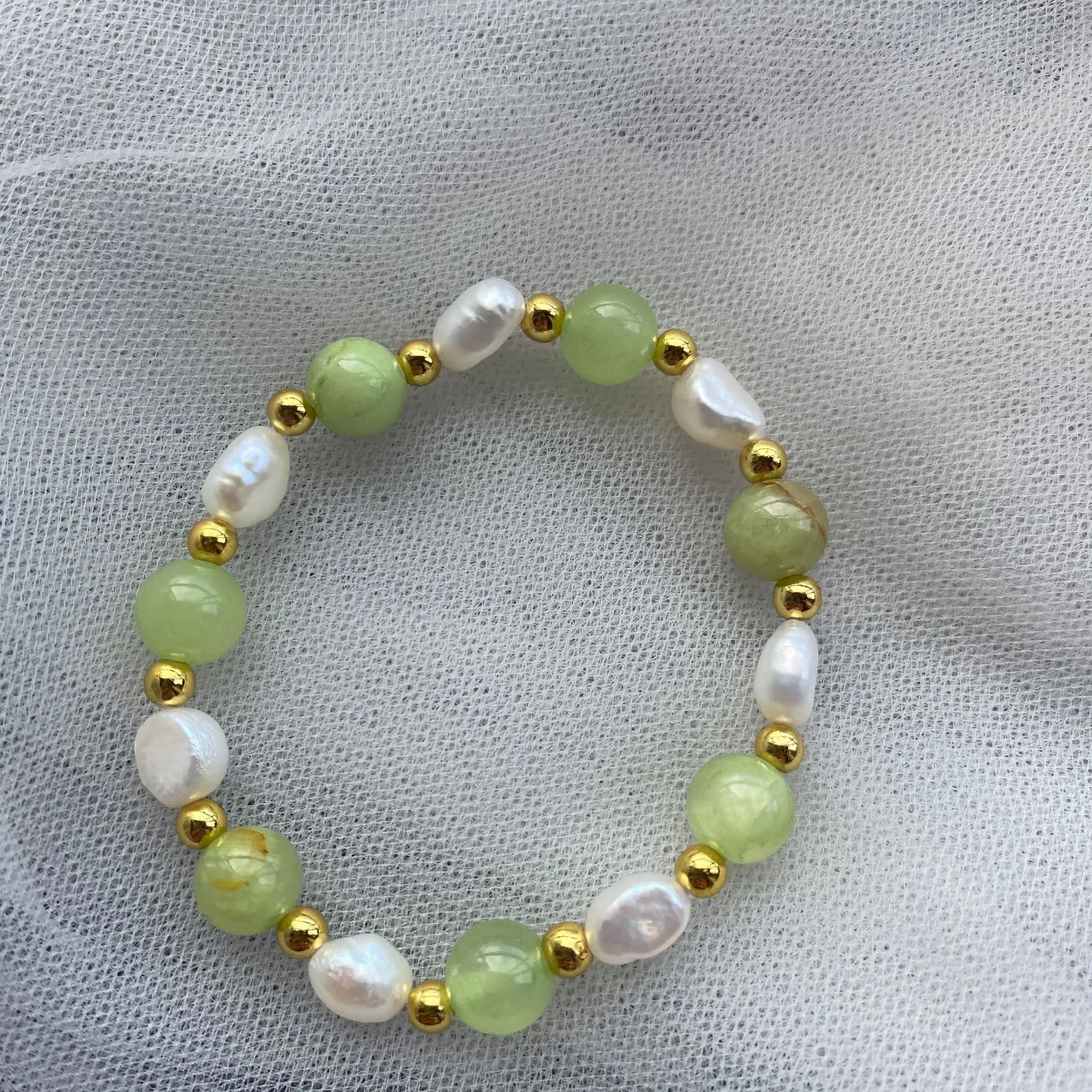  Creative Natural Freshwater Pearl Plus Stone Elastic Bracelets Baby Girl Handmade Jewelry