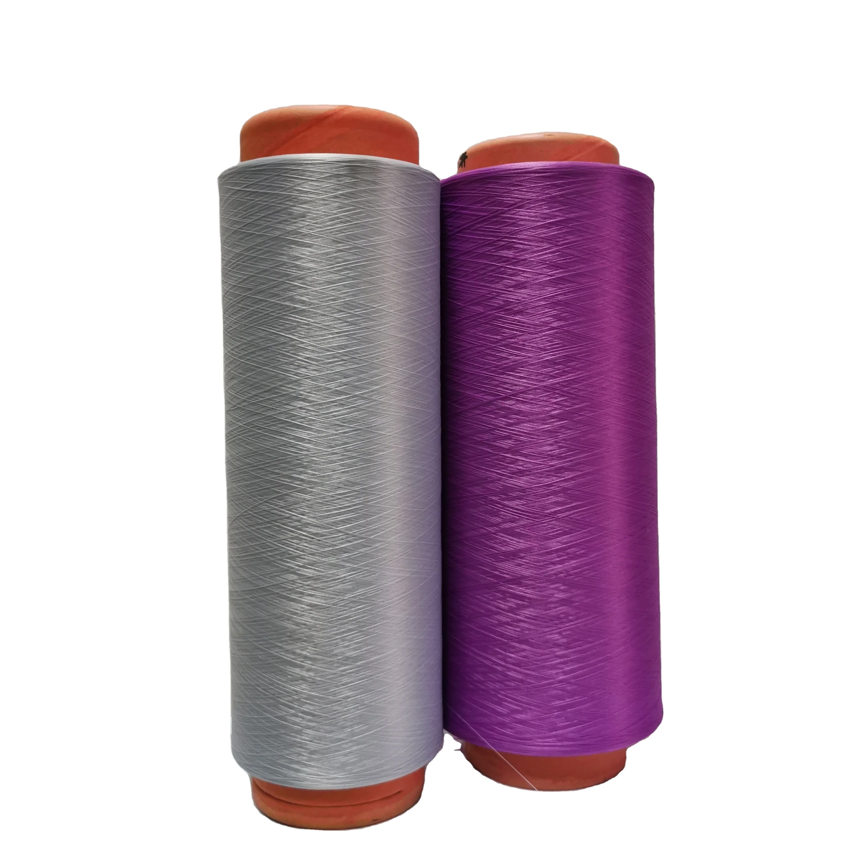 Recycled Polyester DTY 150D/144F anti pilling high color fastness dope dyed yarn for denim fabric