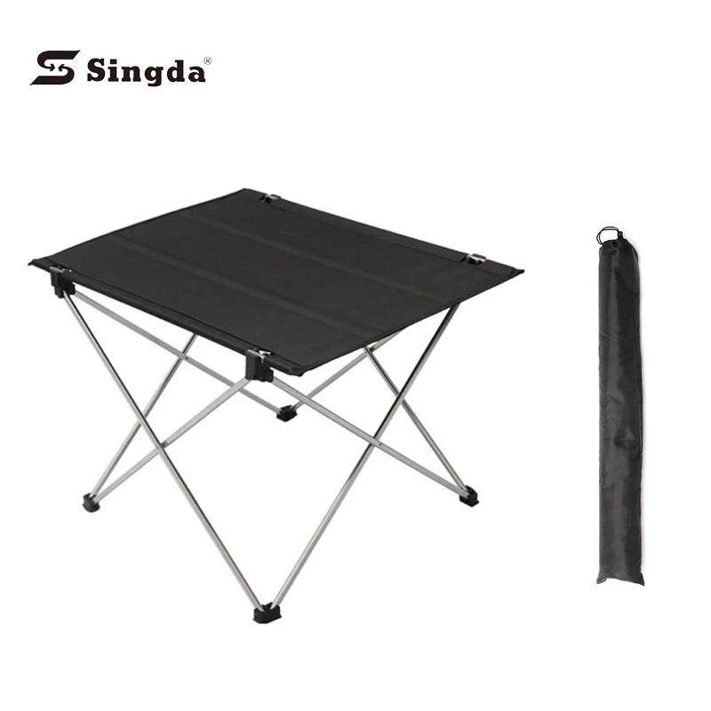 Outdoor Portable Lightweight Table Oxford Cloth Table Top with Aluminum Frame Folding Mini Camping Picnic Table