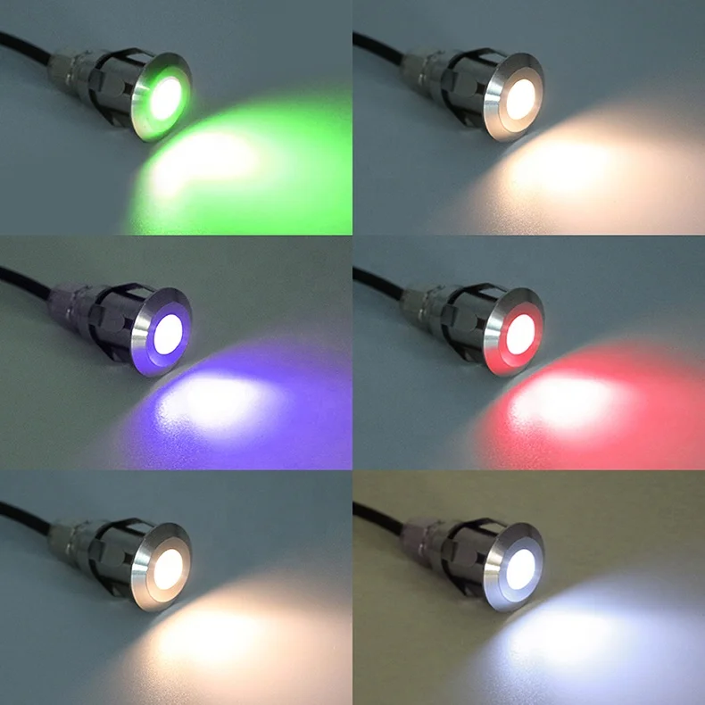 Outdoor decorative mini stairs lighting kit waterproof 12v underground spot stainless steel 0.5w ip68 recessed led deck lights