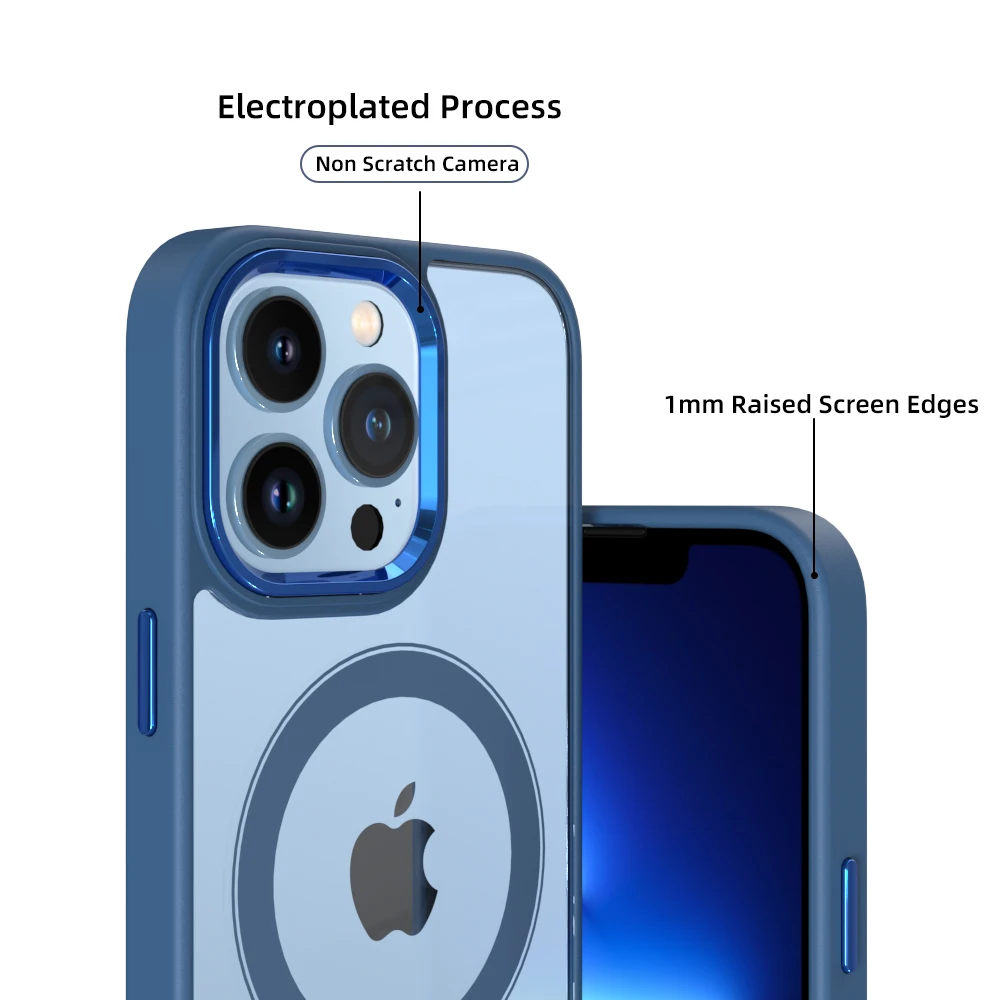 Shockproof Hybrid Clear Transparent Phone Magnetic Case For iPhone 13 12 14 magesafes Back Cover