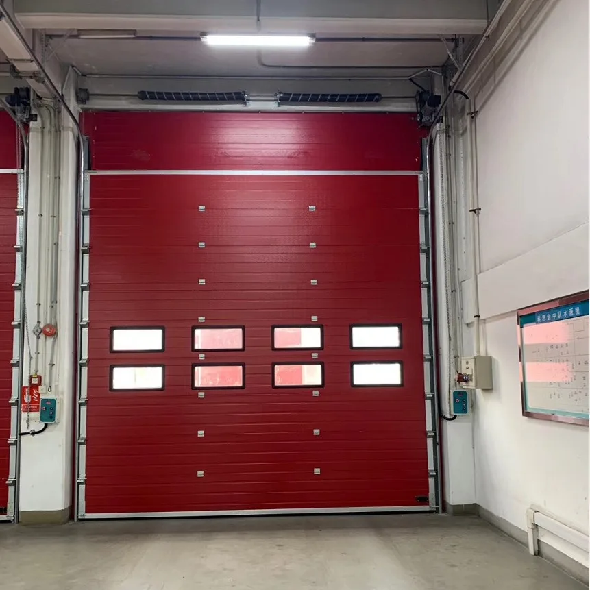 Fire brigade linkage garage door aluminum alloy flap garage door intelligent remote control electric Flip over garage door