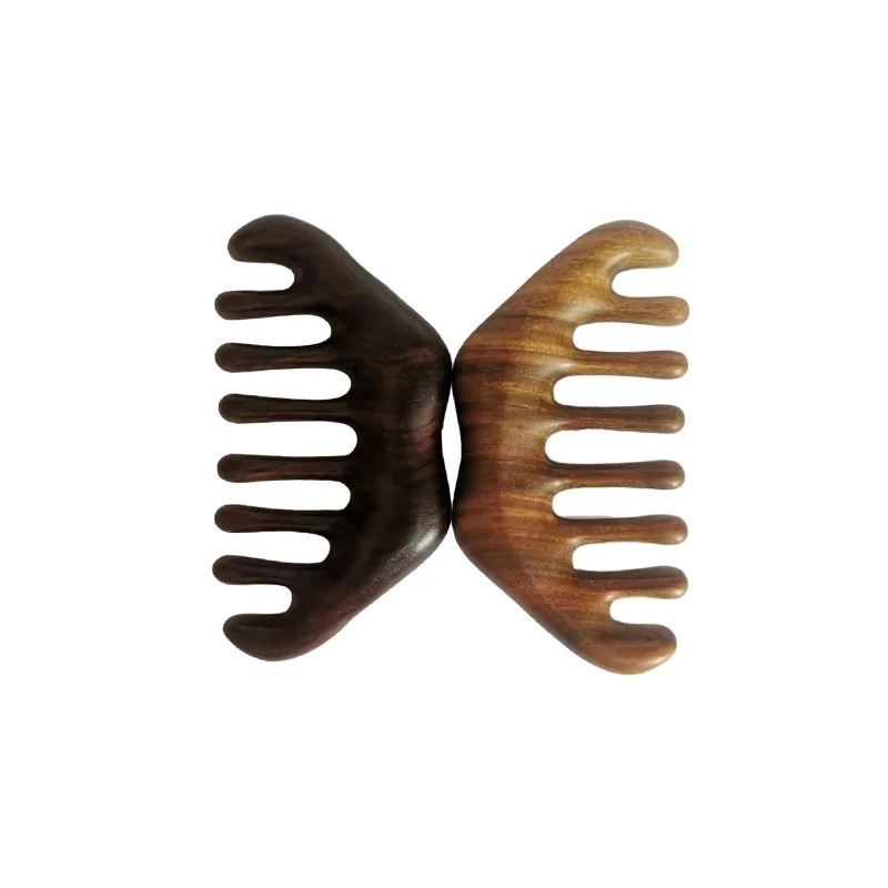 Manufacturers wholesale green sandalwood ebony meridian comb massage advertising gift lip shape rosewood so