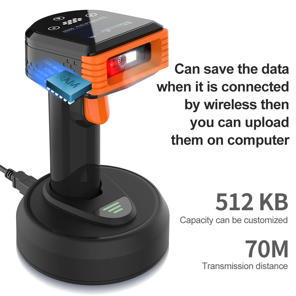 GTCODESTAR Handheld QR Code Reader 2.4G Barcode Reader android  2D Barcode Scanner Wireless QR Code Scanner for Inventory Scan