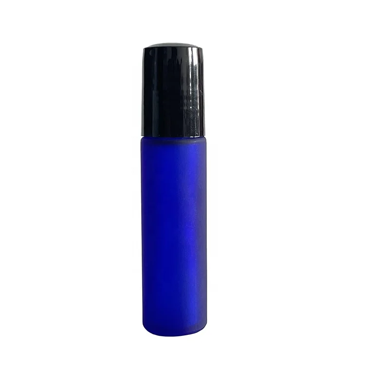 
Navy matte blue brand arabian glass perfumes roll on bottle 10ml with black plastic cap 