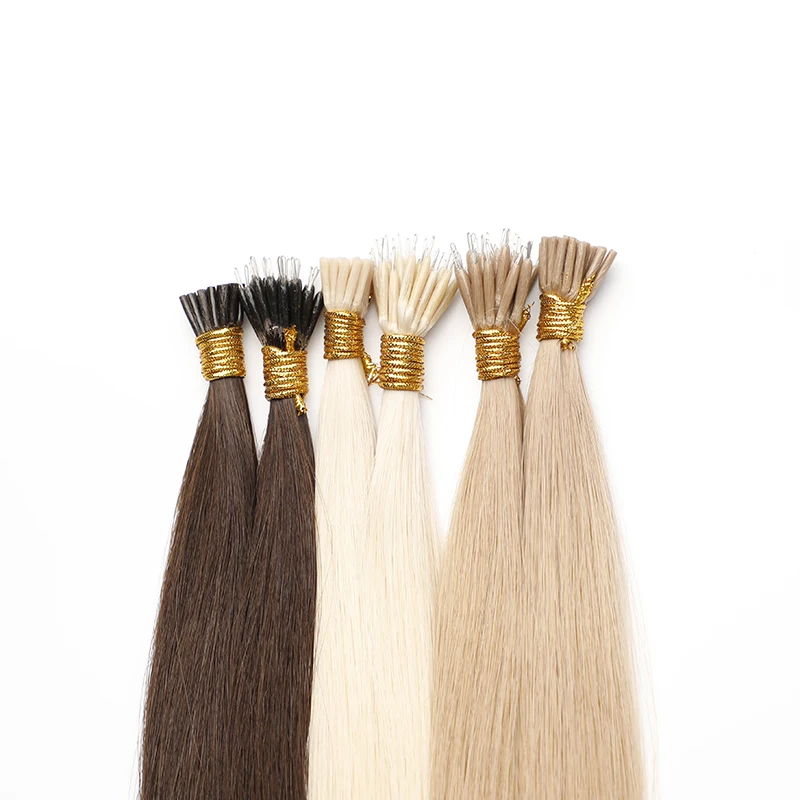 Double Drawn Raw Material Flat I Tip Bone Straight Keratin Human Hair Extensions Real Human Hair 1g