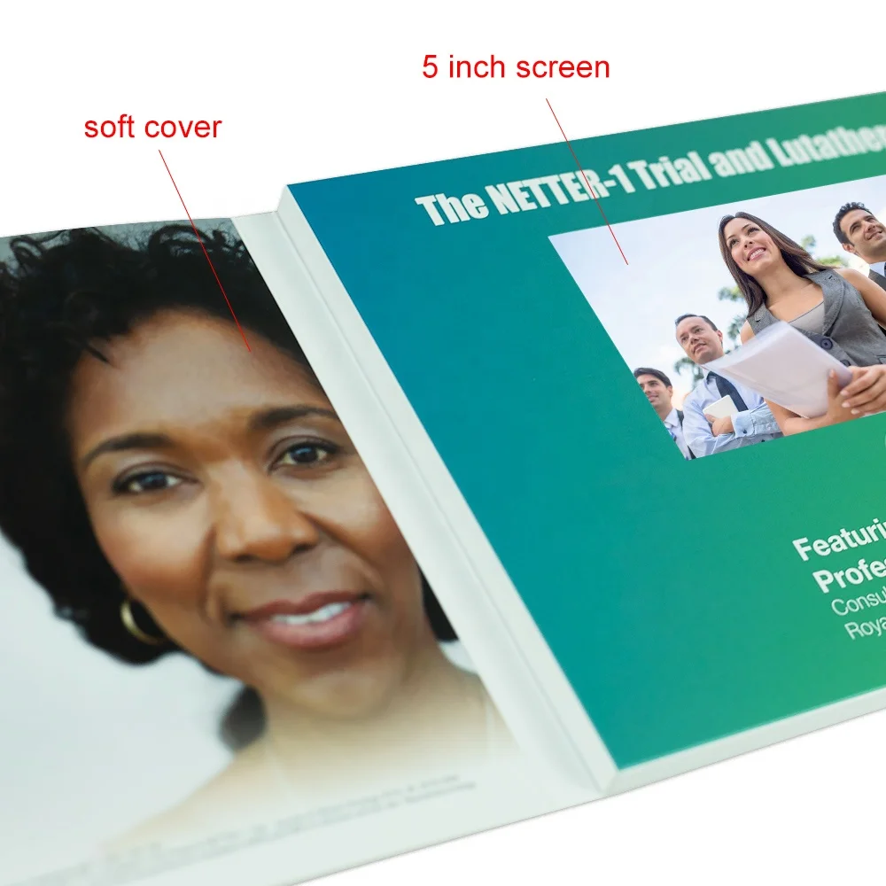 Custom TFT 5 Inch Screen LCD Video Greeting Business Card Video Mailer