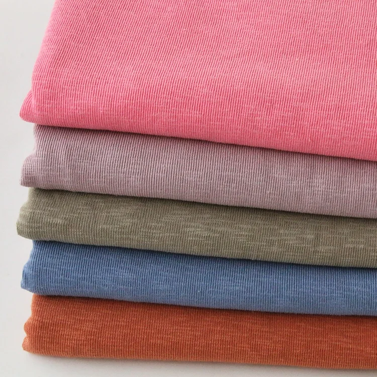 9123# 94% cotton 6%spadex knitted bamboo knit fabric telas de algodon for  T-shirt fashion