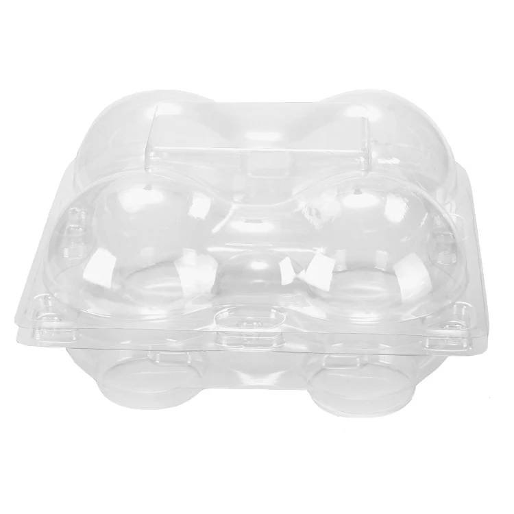 Disposable PET plastic clamshell 1 2 4 6 cells apple holder packing box custom fruit clear clamshell apple packaging box