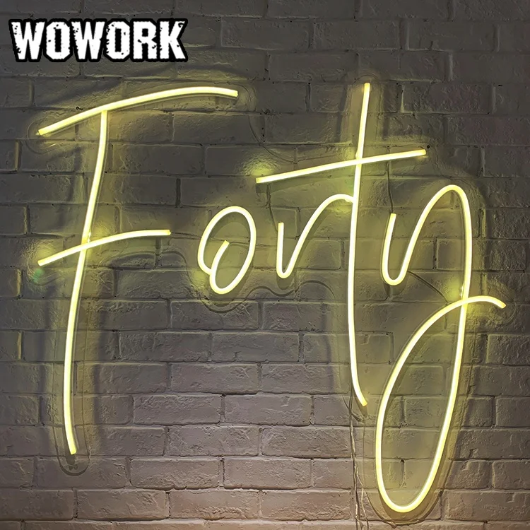 WOWORK High quality custom advertisement wholesale birthday party supplies rgbw acrylic neon light for event decoration