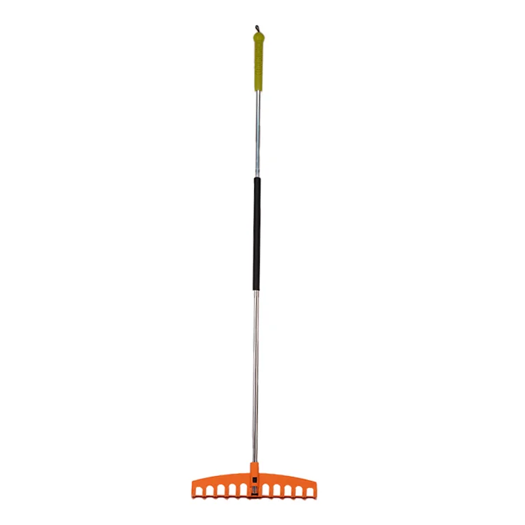 Leaf Rake Lawn Rake Garden Rake with 157mm long Lightweight Aluminum Handle, Durable Plastic Head 12 Tines