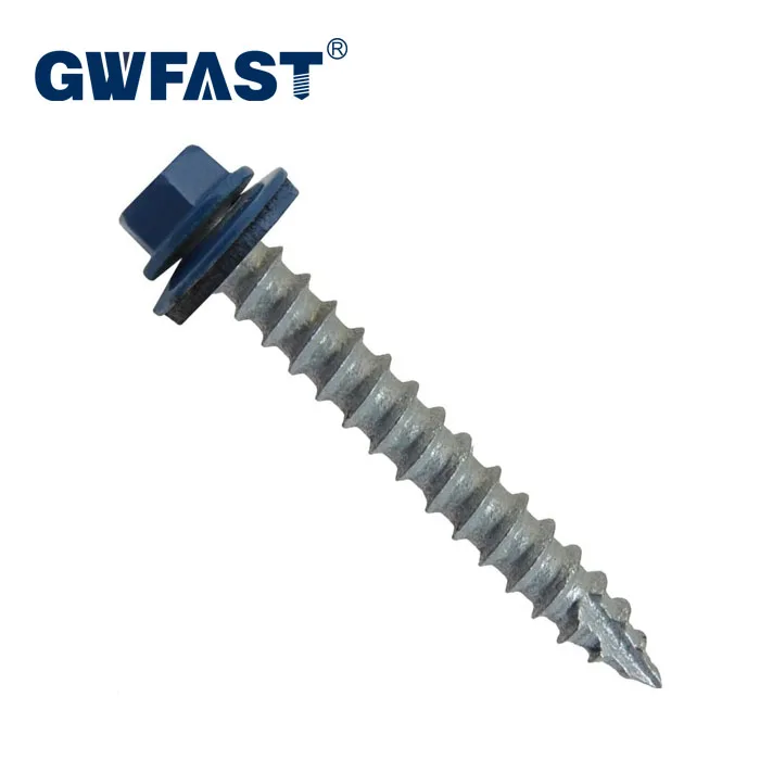Metal Roof Siding Screw #14 Hex Sheet Metal Roof Screw Painted Self Tapping Metal To Wood Screw with EPDM Washer