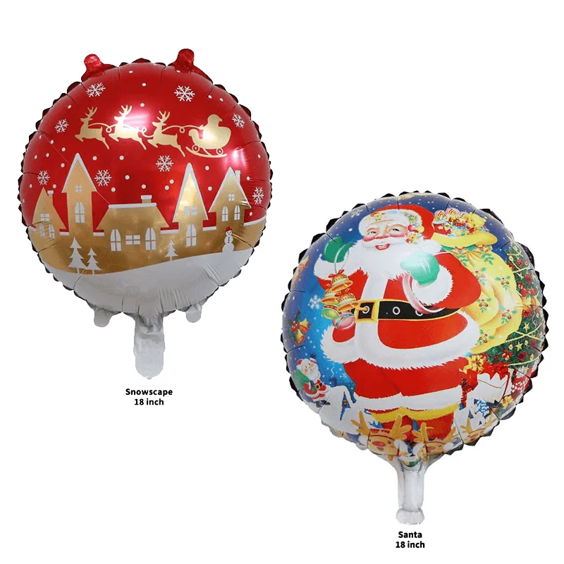 New Arrival 18 Inch Round Cartoon Helium Balloons Snowman Printing Balloons For Christmas Party