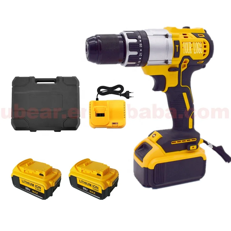 21V high torque electric cordless lithium-ion battery handheld power drill tools with impact function