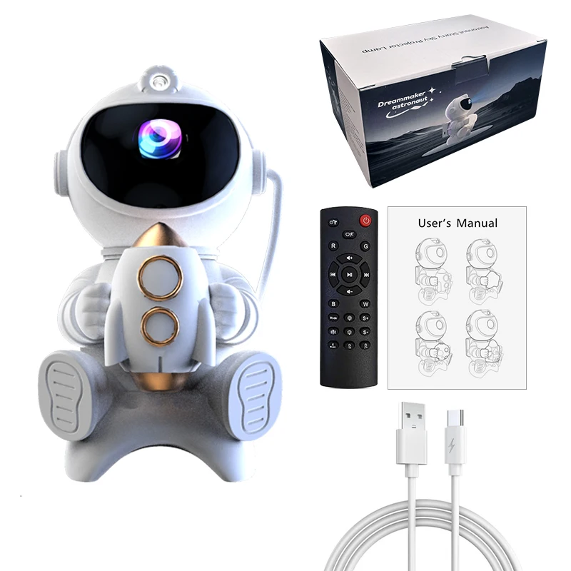 home planetarium robot proiettore astronauta  galaxy  star video projector night lamps space astronaut projector