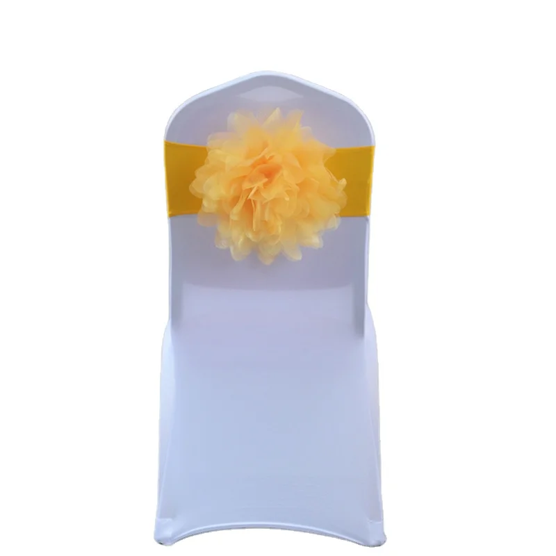 New Fashion Spandex Chair Cover Sashes Stretch Chair Bands Decor Bow Knot Of Chair With Buckle For Wedding Wholesale
