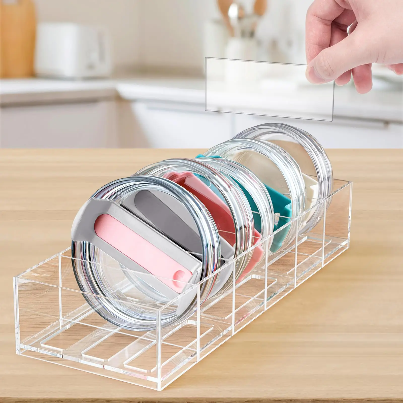 Acrylic Tumbler Lid Organizer Detachable Kitchne Accessories Storage Box for Stanley Cup Separators
