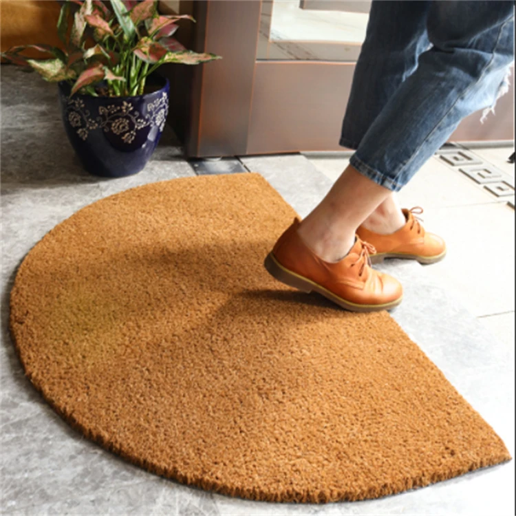 Coco Coir Door Mat 23x35 Custom Size Half Moon Coir Coconut Doormat Plain Roll With Heavy Duty Backing