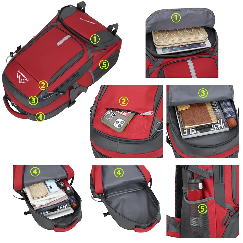 60L 85L sac a dos exterieur Large Capacity Travel Outdoor Waterproof Backpack