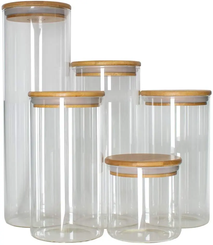 Food Storage Jars for Kitchen and Pantry Organization Perfect For Flour Glass