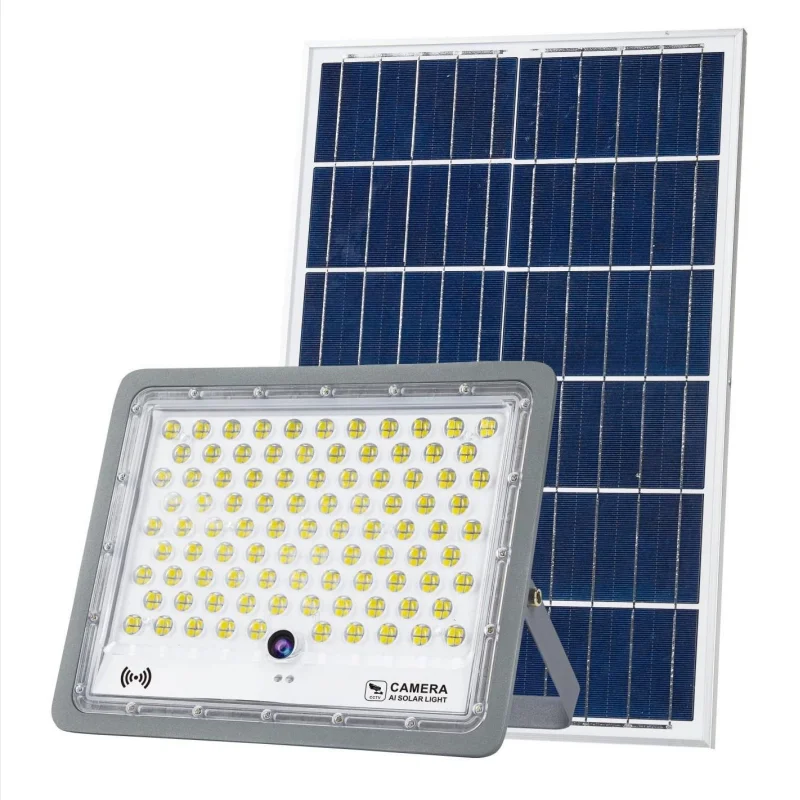 150W 400W Floodlight security Camera with solar panel easy installation solar floodlight with camera solar energy system outdoor