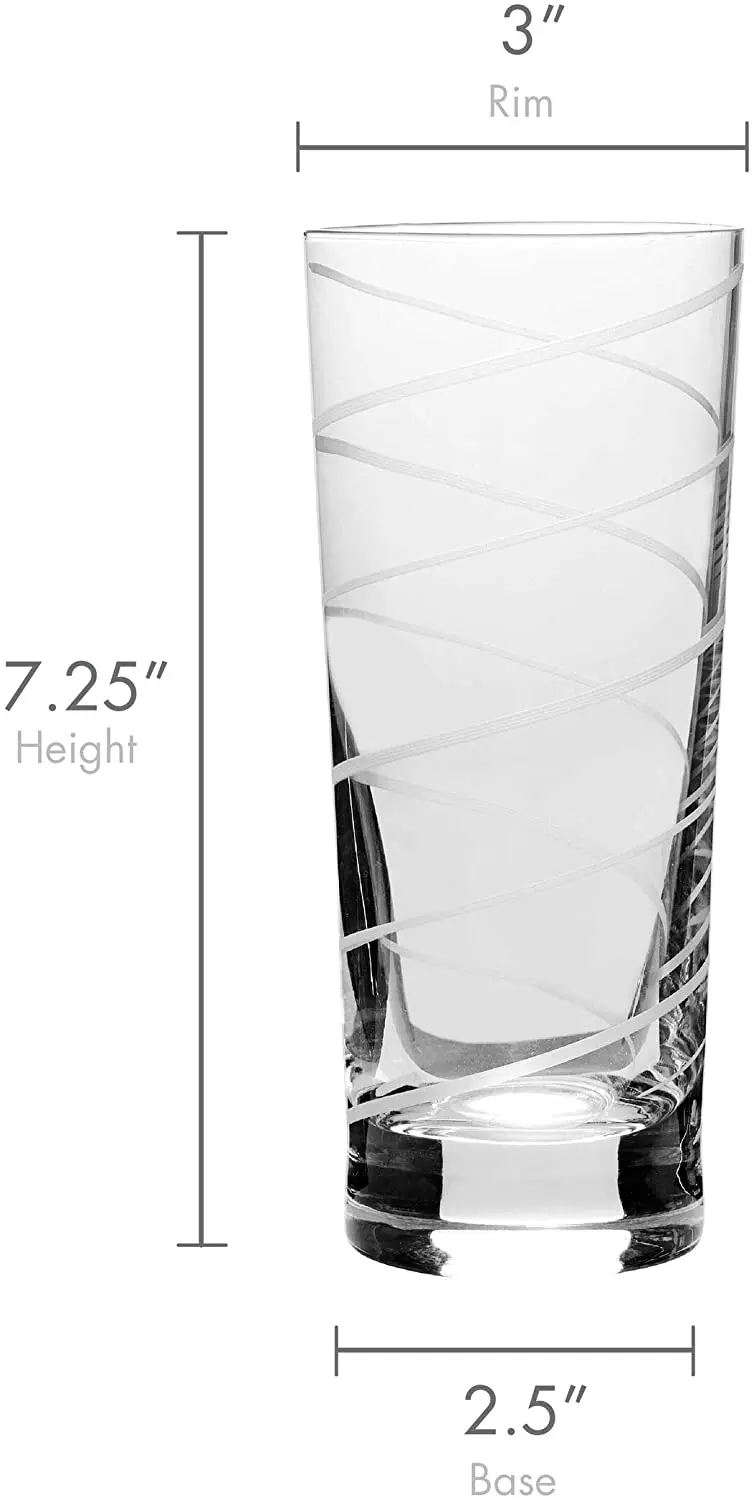 Highball Glasses with Heavy Base, Clear Drinking Glasses Set for Water, Juice, Cocktails, Wine, Beer, and Whiskey