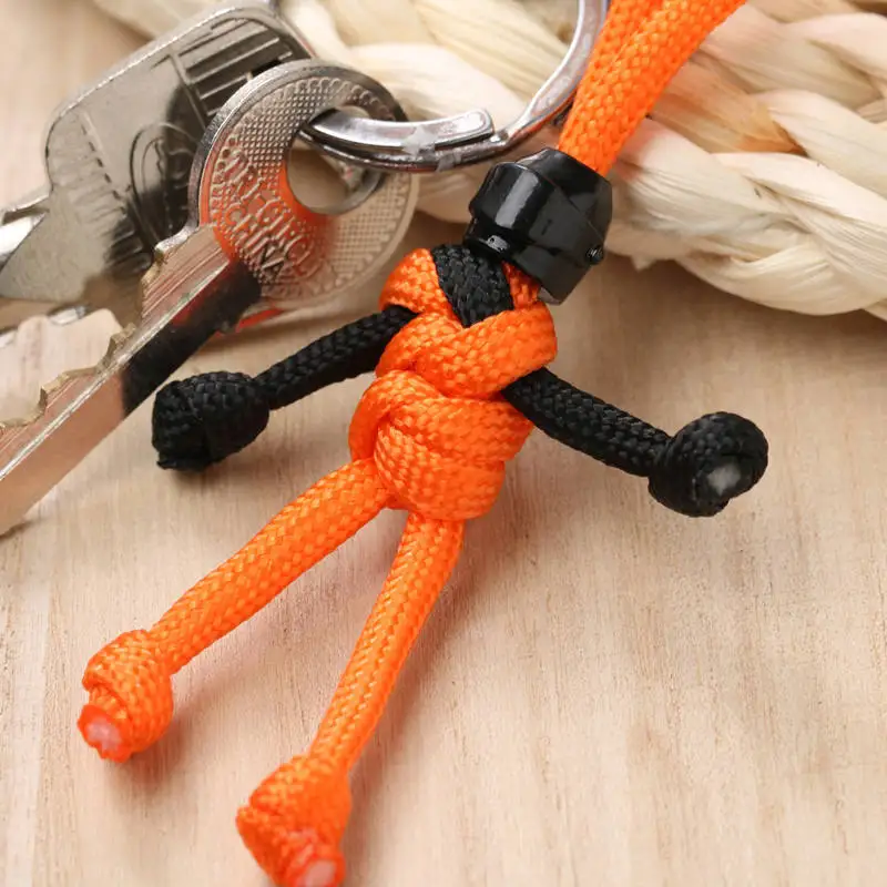 Plain Motorcycle Hand Doll Toy Lanyard Parachute Cord Woven Keychain Creative Personality Motorcycle Helmet Gift Keyring