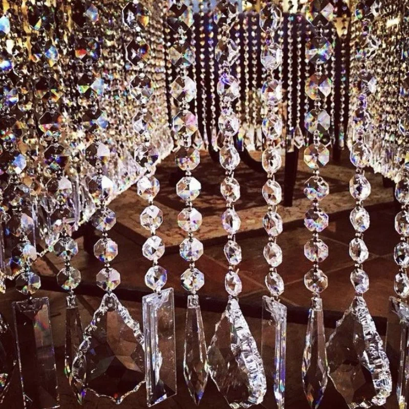 14mm customize chandelier hanging Crystal Beads Chain curtain decorative for Wedding Party Decor