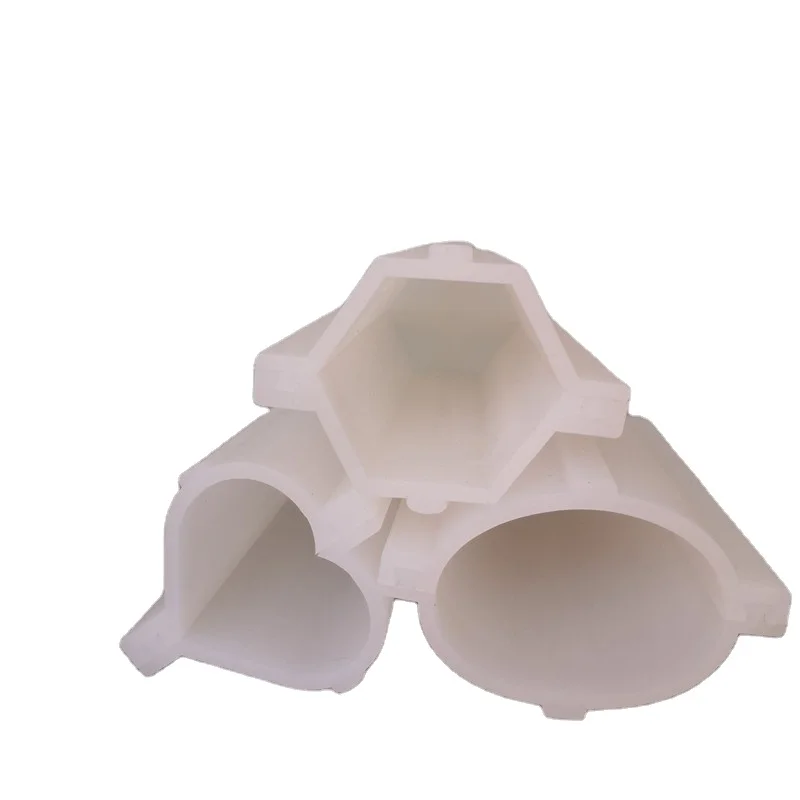 1151 DIY hexagonal oval love column tube embedded 3D silicone soap mold