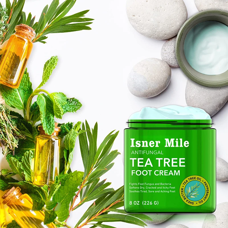 Own brand foot cream natural tea tree oil foot care repair glycerin mint foot cream