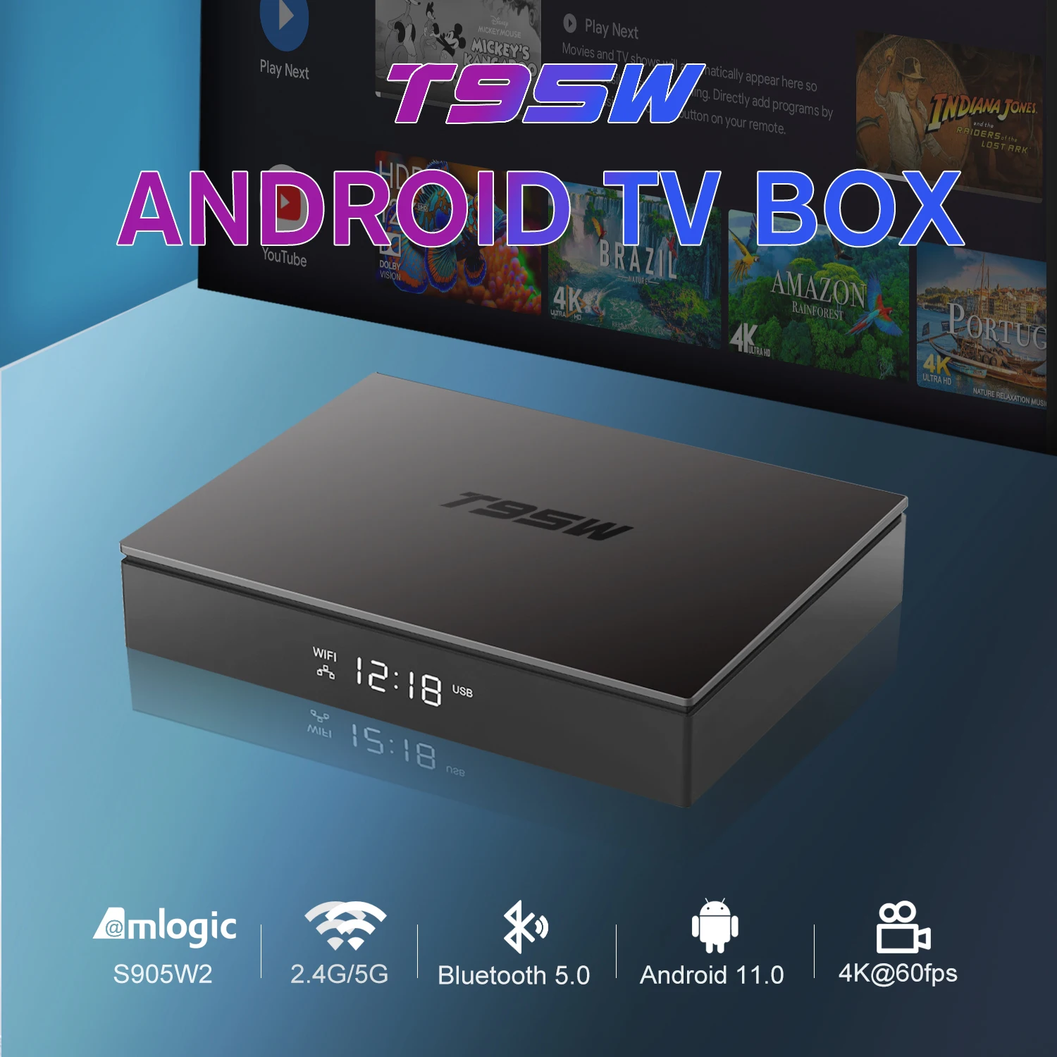 Reeshine t95w 4g memory Amlogic s905w2 ATV 4gb 32gb controle tv box atacado