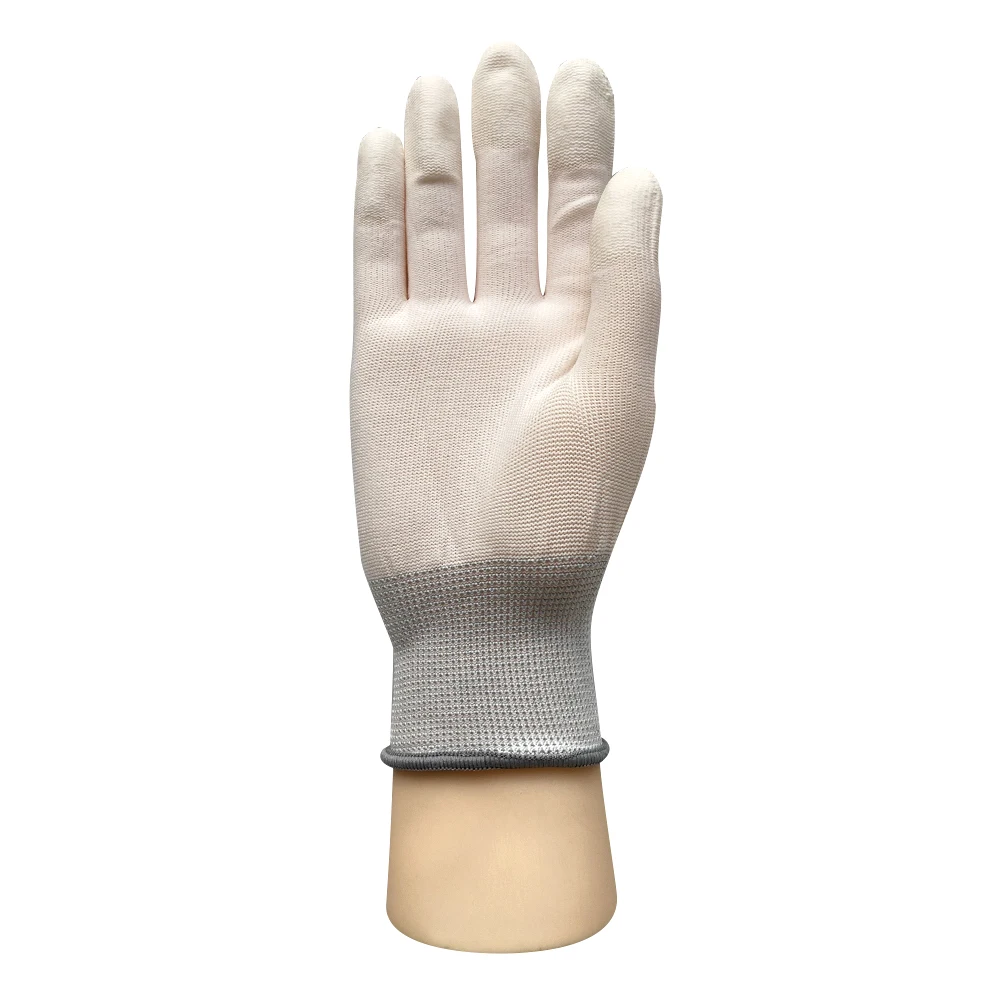 Electronic Polyester Pu Gloves Cleanroom Pu Finger Coated Gloves Safety Work Protective Glove