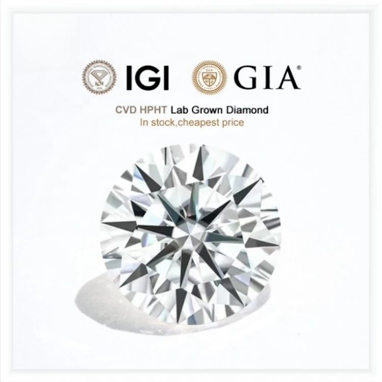 Goldleaf GIA IGI Сертифицированный DEF Color VVS 1CT 2CT 3CT лабораторный бриллиант оптом круглые незакрепленные бриллианты HPHT CVD Выращенный алмаз