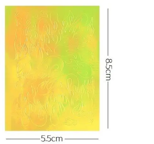 hot sale adhesive Laser Holographic Fire Flame Finger Nail Art Sticker for Nail Decorations 18pcs/set