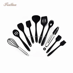 10 Pack Heat Resistant Food Grade Silicone Kitchen Utensil Set Cooking Tools for Wholesale