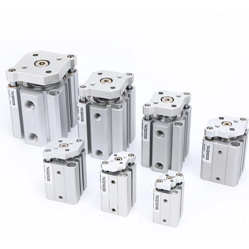Airtac type  Ultra-thin Cylinder With Guide Rod  TACQ12/16/20/25-5S/10S/15S Three Rod Air Cylinders