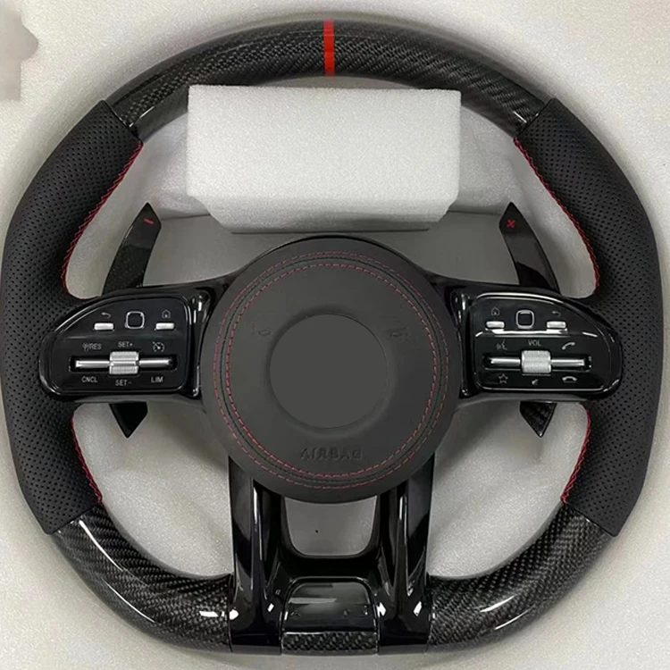 Carbon fibre Sport steering wheel For Mercedess-Benzs AMG GT GLE W117 W124 W205 GLC63 CLA45 E55 E63 C200 C43 C63