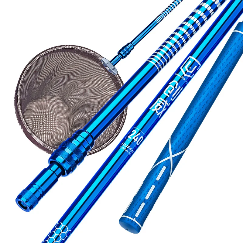 XINALN07 Wholesale Aluminum Folding large rubber coated mesh telescopic landing net freshwater saltwater fishing landing net