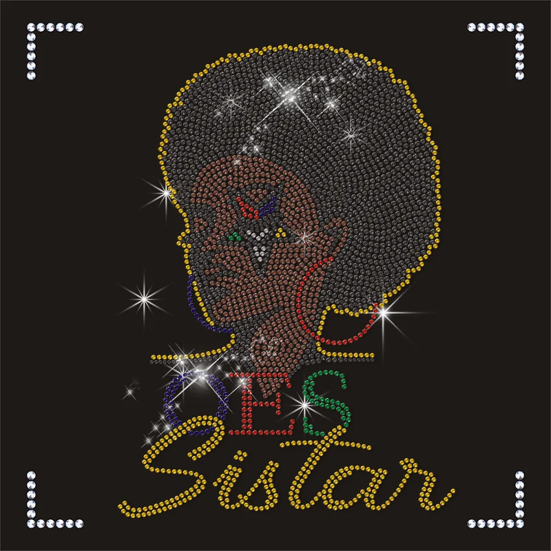 Wholesale classic oes eastern star heat pressing rhinestone transfer for usa market