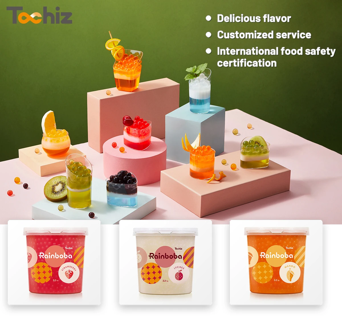 Taiwan Brand Good And Stable In Quality Orange Konjac 5Kg Popping Boba Mango Flavor Ready To Eat