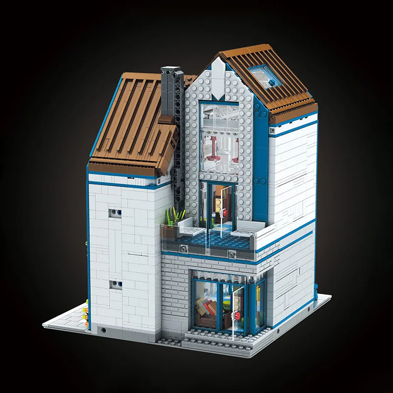 New Modern Library Model MOC Building Blocks Toys Mould King 16022 Street View Series Brick Block For Children Gifts ABS Plastic