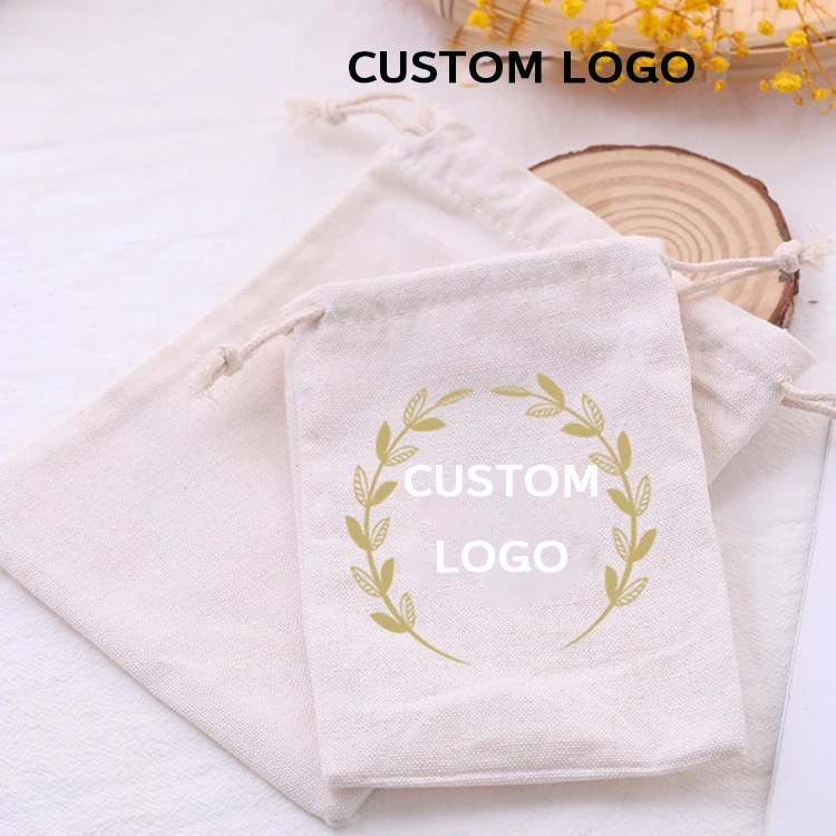 Eco Friendly Cotton Cheap Custom Tote Drawstring Packaging Bag, Drawstring Bag Packaging
