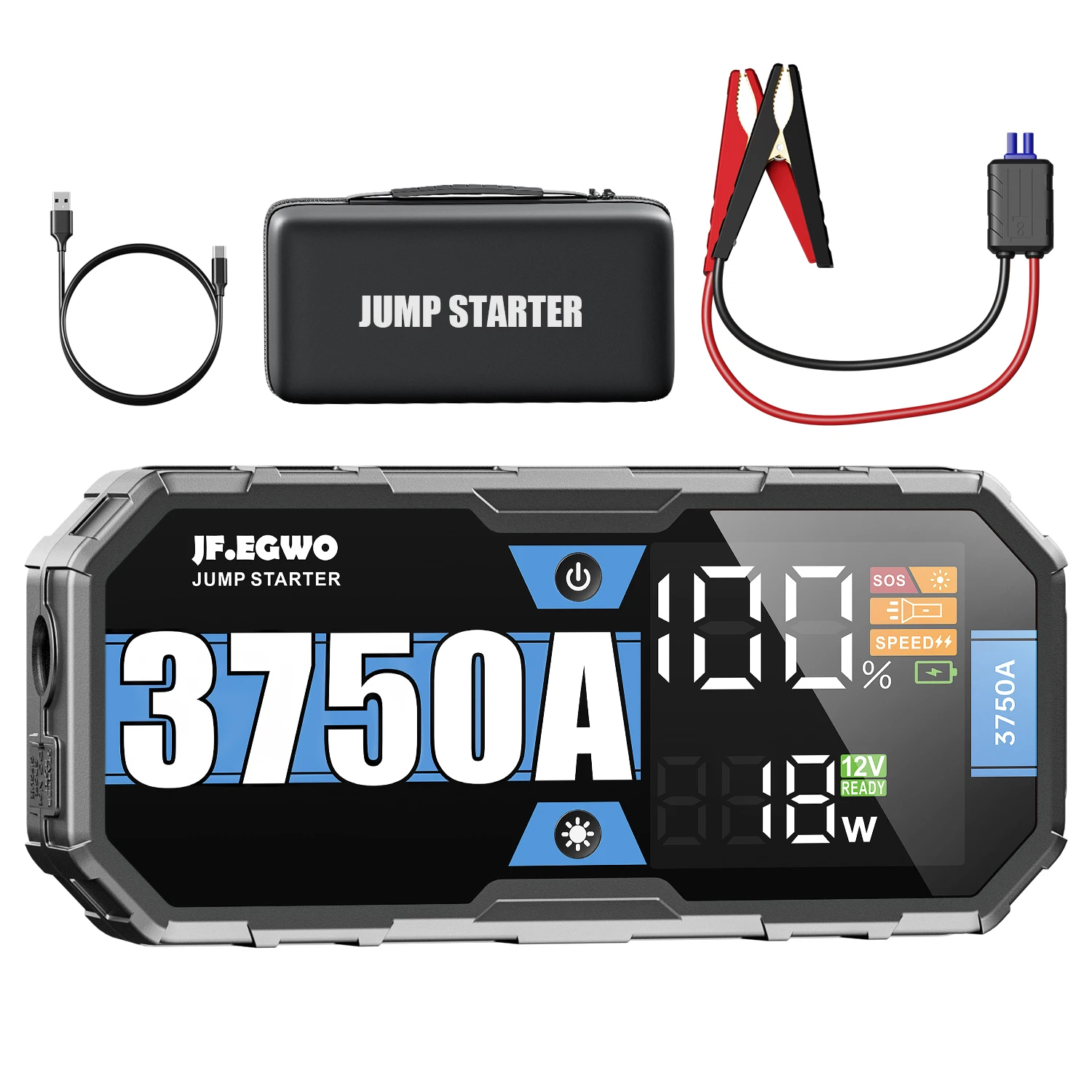 Wholesale High-capacity Powerful 22000mAh 12V Digital Screen Portable Spark proof Power Bank Car Jump Starter