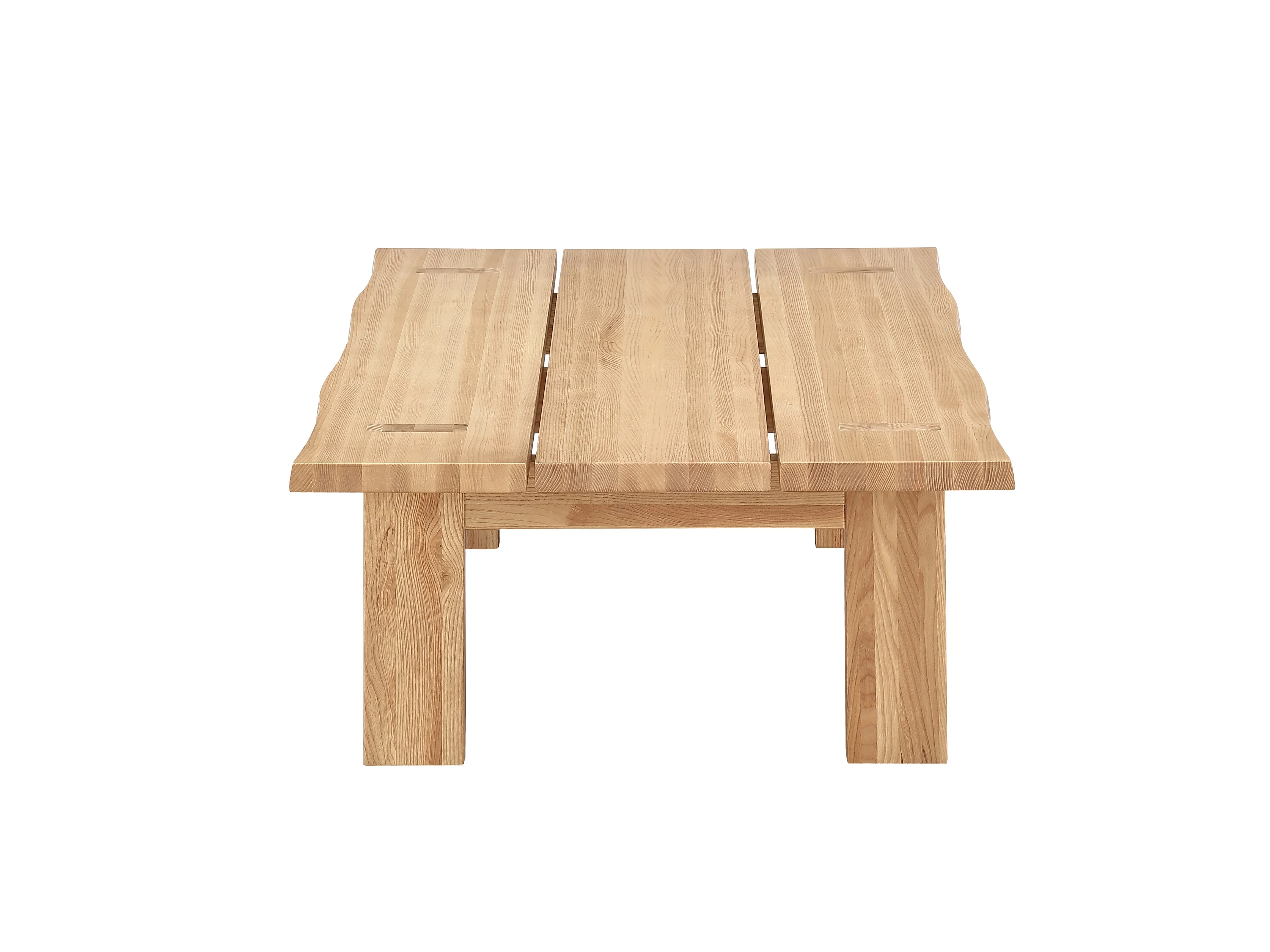 Solid timber Ash wood rectangular live edge coffee table console sofa center table floor low living room wooden furniture
