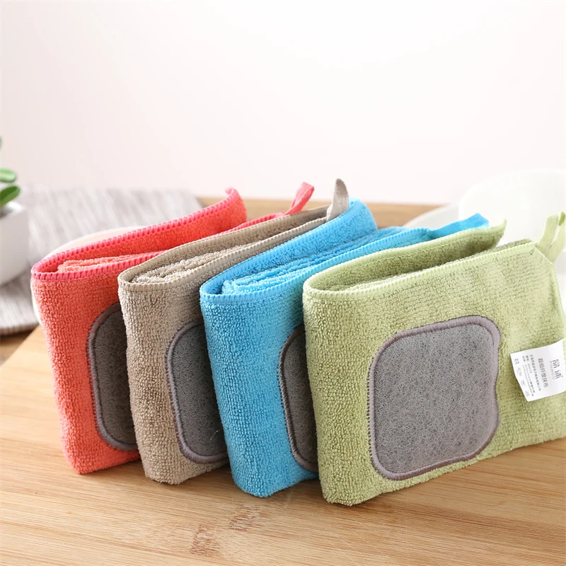 Pinmoo kitchen rags thickened dish cloth hanging wiping rags