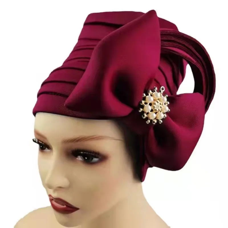Best selling Multicolor Nigerian fashion flower knot Muslim Hats For Women