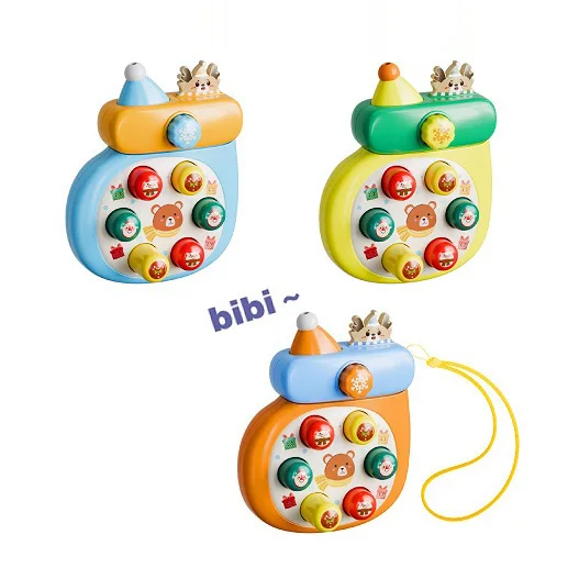 Cute Christmas Kids Interactive Game Console Handheld Game with Whistle Whack A Mole Toy